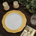 thumbnail image 6 of BalsaCircle WHITE GOLD 10 Round 10" Disposable Salad Plastic Plates Blossom Design Party Tableware Decorations, 6 of 8