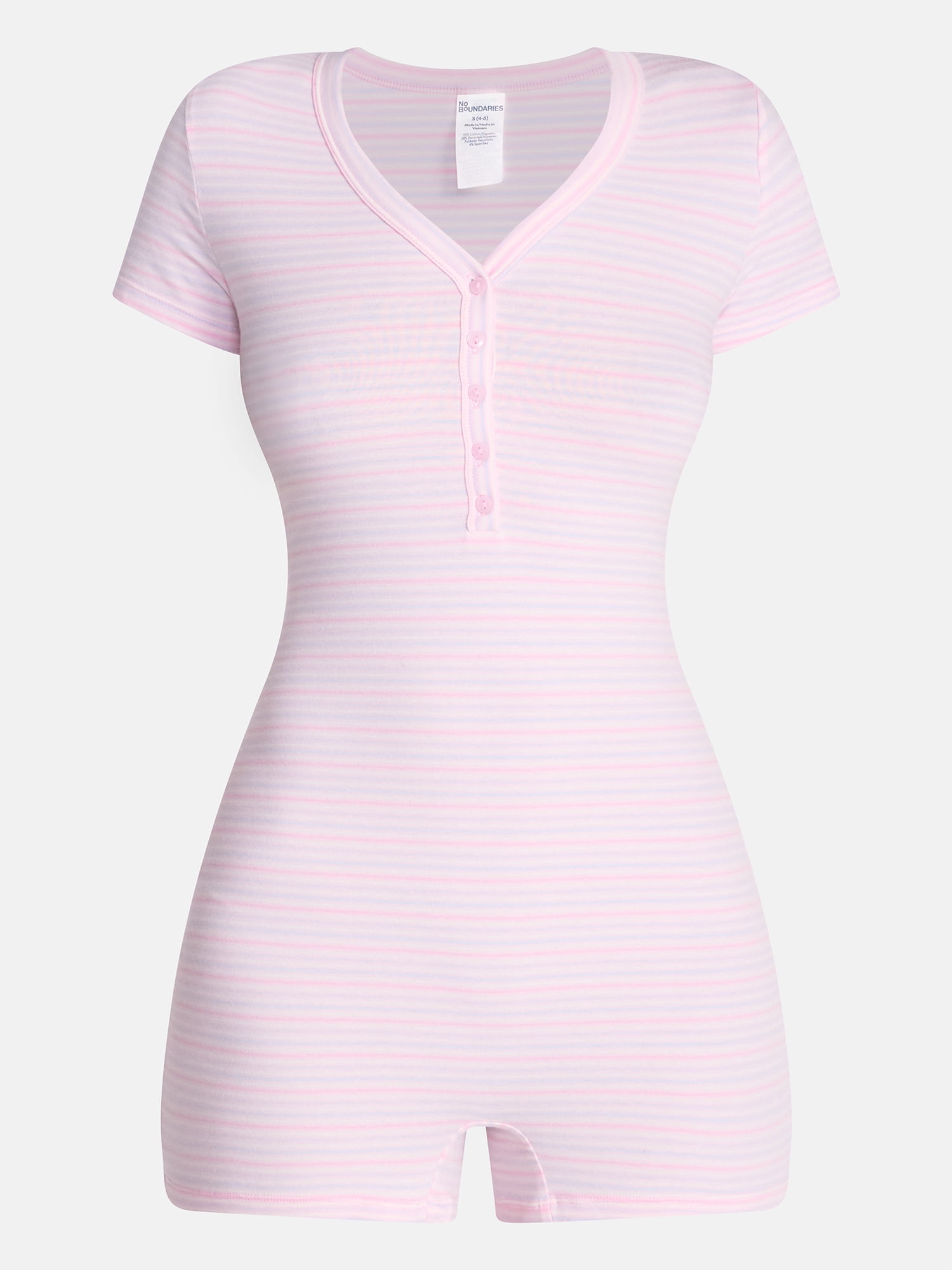 No Boundaries Cloud Core Sleepwear Romper, Women's XXS-3X
