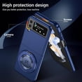 thumbnail image 5 of Magnetic Case for Samsung Galaxy Z Flip 4 Case with Kickstand & Ring Holder, [Compatible with MagSafe Charging] Slim Ultra PC Back Scratch-Resistant Military Grade Shockproof Case, Blue, 5 of 14