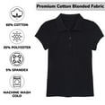 thumbnail image 3 of 3-Pack Girl's 3-Button Short Sleeve Stretch Pique Polo Shirts School Uniform (4-20), 3 of 4