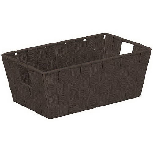 Simplify Small Woven Storage Shelf Bin in Chocolate