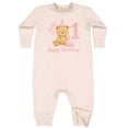 thumbnail image 2 of Inktastic Cute Teddy Bear 1st Birthday Party Baby Fleece Romper, 2 of 4