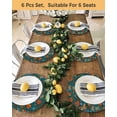 thumbnail image 4 of 15 Inch Round Placemats Set of 6, Orange Green Spring Floral Non Slip Heat Insulation PP Table Mats, Vintage Botanical Summer Flower Washable Place Mats for Kitchen Dining Party Table Decor, 4 of 7
