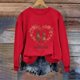 thumbnail image 4 of Uootdi Crew Neck Love Heart Printed Graphic Sweatshirt for Women Valentine's Day Tunic Tops Casual Holiday Long Sleeve Graphic Tee Tops Gift, 4 of 6