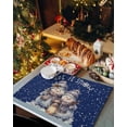 thumbnail image 2 of Christmas Placemats Set of 6, Snowman Placemat for Dining Table Decorations, Cotton Linen Snowflake Blue Place Mats, Xmas Table Mats for Kitchen Dinner Holiday Party Decor Gift, 2 of 6