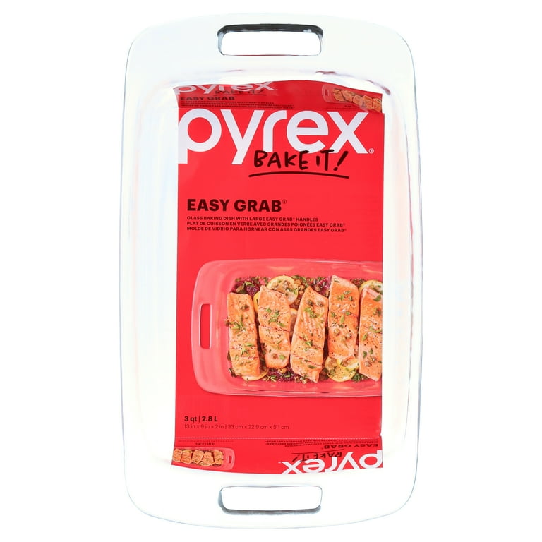 pack) Pyrex Easy Grab 3-qt Oblong Baking Dish, 9x13