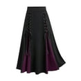 thumbnail image 4 of Odeerbi Steampunk Gothic Flowy Maxi Skirt for Women 2025 Vintage A Line Skirt Renaissance Retro Party Skirt Plus Size Bandage Patchwork High Waist Pleated Skirt Purple, 4 of 6