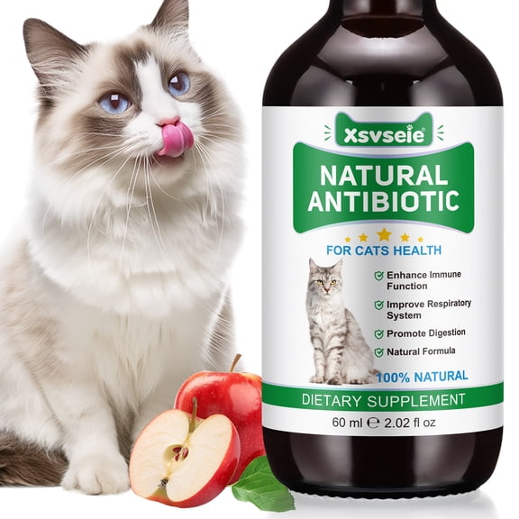 Gentle Antibiotic Drops for Cats - Cat Antibiotics, Immune Support, Allergy Relief, Chicken Flavor 2 fl.oz(60 ml)