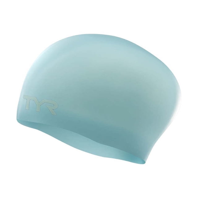 Gorro de natación TYR para adultos, pelo largo, silicona, sin arrugas, para nadar