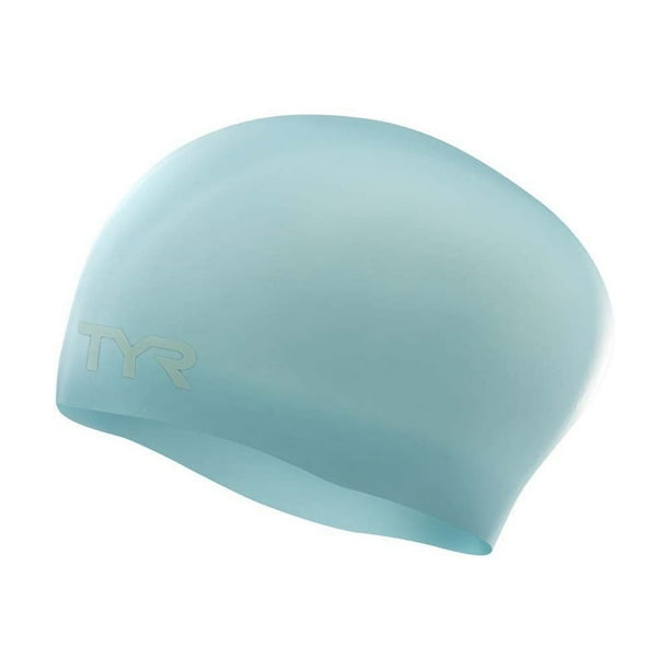Gorro de natación TYR para adultos, pelo largo, silicona, sin arrugas, para nadar