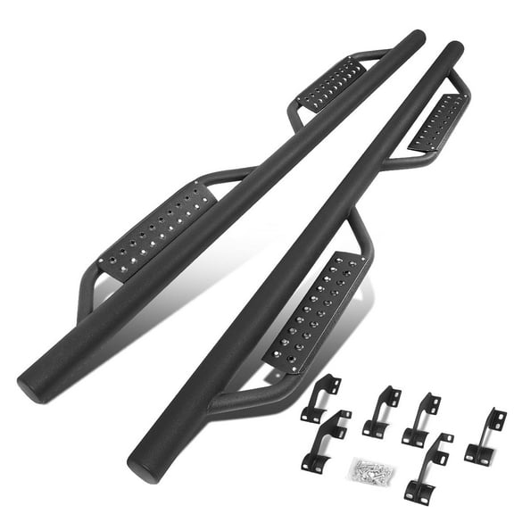 DNA Motoring Black Drop Step Nerf Side Bars Running Boards for 2005-2021 Toyota Tacoma Double/Crew Cab