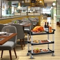 thumbnail image 3 of Yeshouse 3-Tier Plastic Utility Cart with Wheels, Heavy Duty 3-Tier Restaurant Food Service Cart for Foodservice/Commercial/Restaurant/Office/Warehouse/Kitchen/Hotel/Garage, 360lbs Capacity, 3 of 8