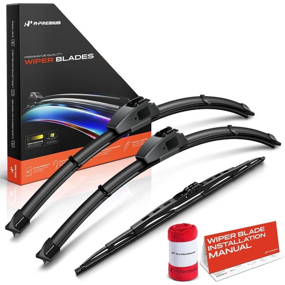 A-Premium Windshield Wiper Blades Compatible with Acura RSX 2002-2006 - Front Rear Wipers Blade Set for 24"/20"/20", Hook/Hook Arm Connector, with Wear Indicator & Towel (Pack of 3)