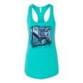 thumbnail image 2 of Wild Bobby, Owl Flying at Nihght In Front of the Moon Animal Lover Ladies Racerback Tank Top, Tahiti Blue, Medium, 2 of 3