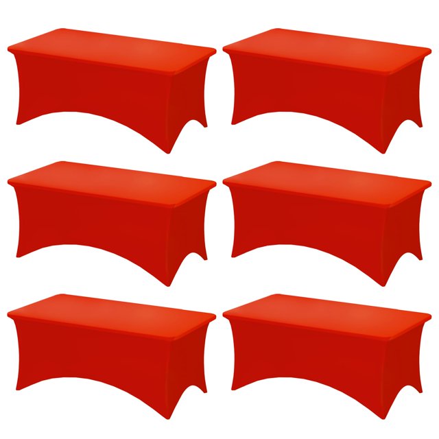 Mantel rojo Fixwal para el Día de San Valentín, 6 pies, rectangular, paquete de 6