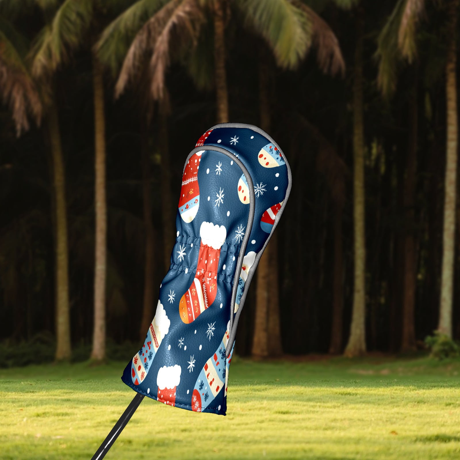 Golf Club Covers PU Leather Waterproof Head Covers for Fairway Woods Hybrids Christmas Stockings