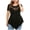 Black, variant on WIZUTIZ Plus Size Tops for Women Sales Plus Size Elegant Summer-Beach Tops Ladies Casual V-Neck Tee Work Out Short Sleeve Athletic T-shirt Basic Cotton Blend Tshirts Trendy Solid Blouse Gr