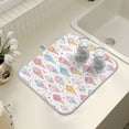 thumbnail image 4 of Yayeee Dish Drying Mat for Kitchen Counter 18" x 24" Microfiber Super Absorbent Coffee Decorative Pad, Colorful Ice Cream Pattern, 4 of 9