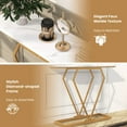thumbnail image 7 of Spaco Gold Console Table with Diamond Shape Geometric Frame-White, Entryway Table Hallway Table, Storage-Friendly Hallway Table for Foyer & Entry Spaces, 7 of 7