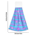 thumbnail image 2 of Haosy 2 Pack Kitchen Wash Cloths with Hanging Loops Absorbent Absorbent Quick Drying Hand Towels, Blue Pink Stripes with Flowers, 2 of 7