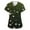 01-Army Green, variant on Ladies Scrub Shirt,Women's Fashion V-Neck Short-Sleeve Workwear with Pockets Valentine's Day Printed Top Nursing Scrub Top - Beige - S