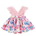 thumbnail image 2 of MEZZALL Oddler Girl Sleeveless Floral Print Crawl Suit Dress Sundress Contains Headband 3 To 27 Months, Pink, 21-27 Months, 2 of 3