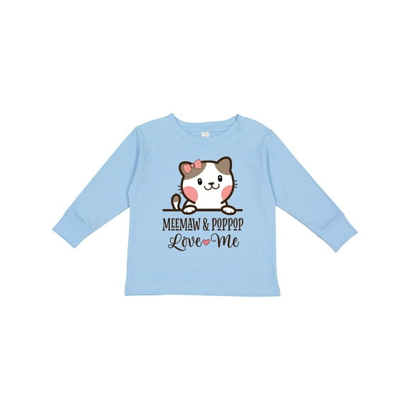 Inktastic Meemaw and Pop Pop Cat Grandchild Girls Long Sleeve Toddler T-Shirt