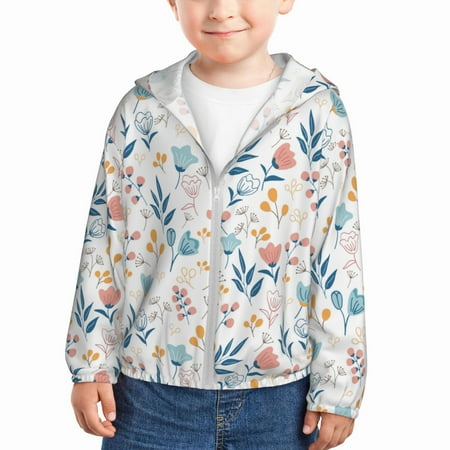 

Sun Hoodie for Kids Beautiful Tulips Flowers Long Sleeve Swim Fishing Shirts Sun Protection Zip Up Jacket Clothing Athletic Hoodie
