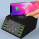 thumbnail image 3 of Cargador de teléfono móvil USB de 8 puertos Carga rápida inalámbrica Pantalla LCD Adaptador de corriente para teléfono inteligente Enchufe de EE. UU. Inevent EL1613-01B, 3 of 7
