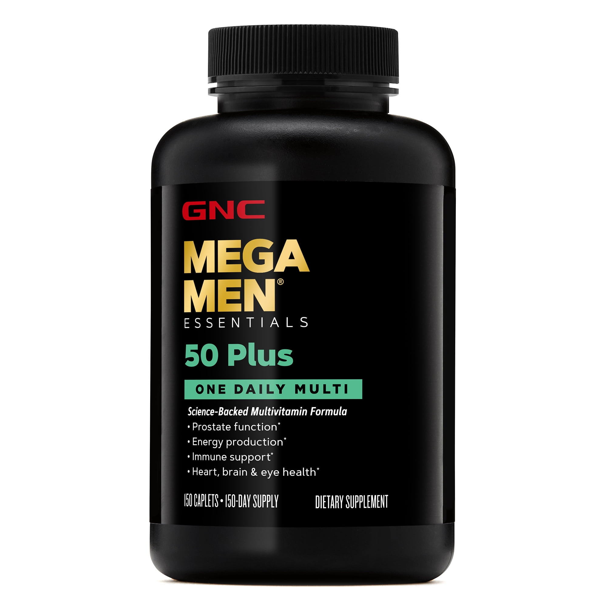 GNC Mega Men 50-Plus One Daily Multivitamin Value Size, 150 Tablets, Vitamin and Minerals for Males 50 and over