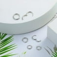 thumbnail image 3 of Xukmct 5 Pairs 14K Gold Plated Hoop Earrings 316L Stainless Steel Small Hoop Earrings for Women Men, Silver, 3 of 6
