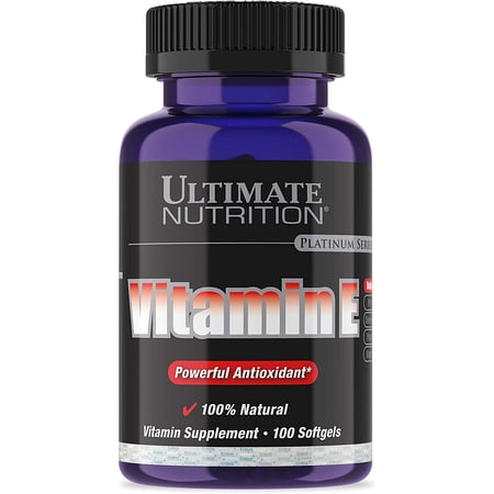 Ultimate Nutrition Vitamin E Antioxidant Health Supplement - 100 Soft Gels