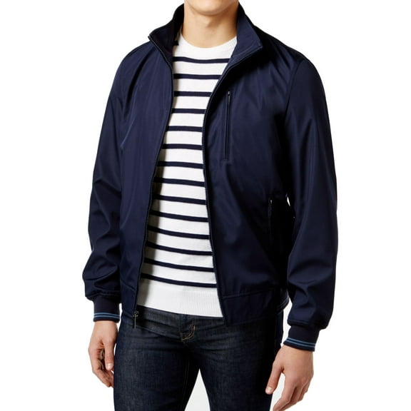 Perry Ellis NEW Blue Mens Size 3XT Full Zip Poly Bonded Bomber Jacket