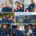 thumbnail image 5 of Country Star Farm Cooling Blanket,Lightweight Breathable Summer Throw Blanket with Double Sided Cold Effect,Red Blue Patriots Stripe American Flag Picnic Blankets Bed Sheet for Hot Sleepers 50"x60", 5 of 8