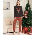 thumbnail image 4 of SILVERCELL Cartoon Print Christmas Family Pajamas Outfit Long Sleeved Crew Neck Top and Slim-Leg Long Pants Set, 4 of 4