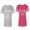 Men Heather / Women Pink, variant on But She is The Boss He is The Man Unisex Couple Matching Cotton Jersey style T-Shirt Contrasting stripes on sleeves (Men Heather / Women Black) (Men S / Women S)