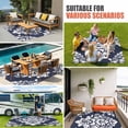 thumbnail image 4 of Navy Blue Boho Outdoor Rug for Patio/Deck/Porch, Non-Slip Large Area Rug 6 x 9 Ft, Vintage Classic Bohemia Flower Textured Indoor Outdoor Rugs Washable Area Rugs, Reversible Camping Rug Carpet Runner, 4 of 8