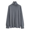thumbnail image 4 of Chandail à Col Roulé pour Femmes, Haut Tricoté Ample, Doux, Confortable, Décontracté, Mode Hiver, Chaud, 4 of 4