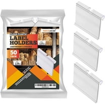 PERFORMORE 50 Pack of Clear Plastic Label Holders, Includes Resealable Bag 2.362" X 1.5"