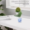 thumbnail image 2 of Delicate Blue And White Ceramic Planter Unique Porcelain Flower Pot For Small Plants Decorative Desktop Flower Pot For Home And Balcony, 2 of 8