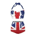 thumbnail image 3 of Renewold Athletic Swimsuits for Women 2 Piece Sexy High Waisted Bathing Suit Size M England Flag Halter Top and Bottom Set Summer Beachwear for Swimming Beach, 3 of 6