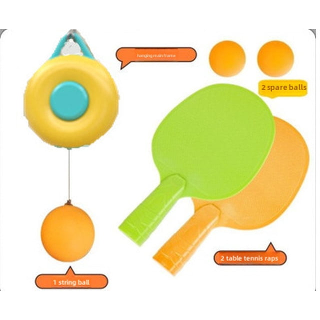 Indoor Floating Ping Pong Trainer with Hanging Suspension System – Enhance Hand-Eye Coordination & Reaction Speed, Ideal for Home Sports Training, Includes 2 Rackets & 3 Balls, Durable Design for All