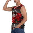 thumbnail image 3 of Fotbe Red Wine Rose Men's Camiseta sin Mangas Estampada para Hombres, Playera Casual para Gimnasio, Entrenamiento, Playa-Large, 3 of 7
