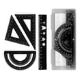 thumbnail image 6 of 4 Pcs Geometry Math Set Metal Ruler Protractor Drawing Set Triangle Ruler for Kids Classroom Learning, 6 of 9