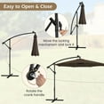 thumbnail image 6 of Topcobe 10 Feet Patio Offset Umbrella with 112 Solar-Powered LED Lights, Sunbrella Patio Umbrellas, Coffee, 6 of 8
