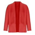 thumbnail image 4 of Red Polyester Workwear Wide Neck Wedding Women's Blazers & Suit Jackets, Womens Blazer Open Front Fashion Long Sleeve Business Work Casual Suit Jackets Lightweight Notched Collar Cardigan, 4 of 4