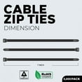 thumbnail image 3 of Best Connections 7" Inch Black Nylon Cable Wire Zip Tie, 50 Lbs Tensile Strength, 5,000 Piece, 3 of 10