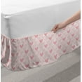 thumbnail image 2 of Valentine's Day Bed Skirt, Abstract Formations of Romantic Hearts with Mini Square Motifs, Elastic Bedskirt Dust Ruffle Wrap Around for Bedding Decor, 4 Sizes, Pastel Pink and Rose, by Ambesonne, 2 of 2