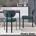 thumbnail image 2 of Hassch Antique Green Fabric Upholstered Dining Chairs Set of 2, Modern Side Chairs with Padded Seat and Black Metal Legs, Easy to Assemble, 2 of 7
