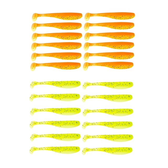 Juego de señuelos de Pesca suaves de 24 uds Baoblaze cebos de cola de cebos de piscardo Shad